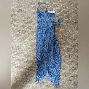 Zara Long Printed Knotted Corset Style Dress